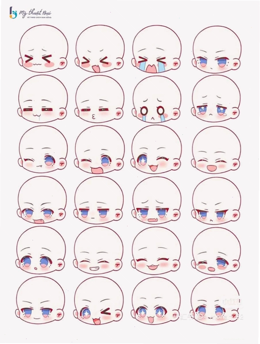 Minh họa chi tiết cách vẽ mắt chibi nam
