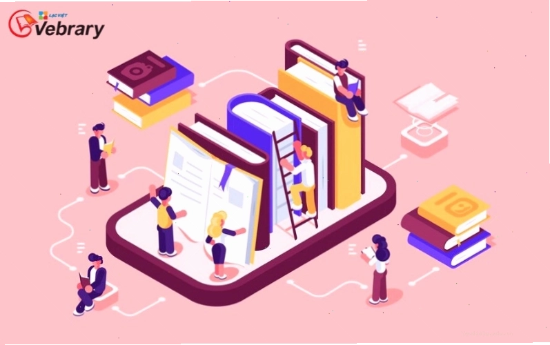 Minh họa giao diện thư viện số với nhiều loại tài liệu kỹ thuật số