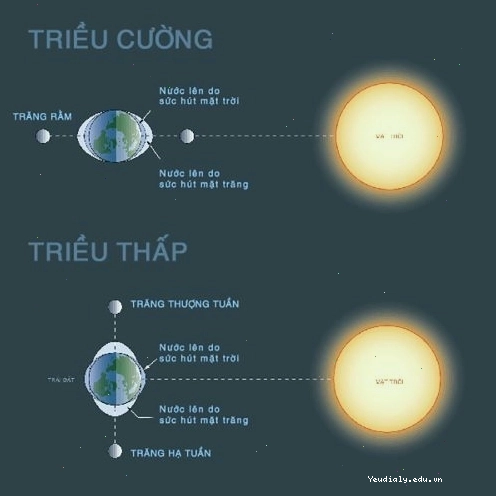 Minh họa nguyên lý hoạt động của thủy triều