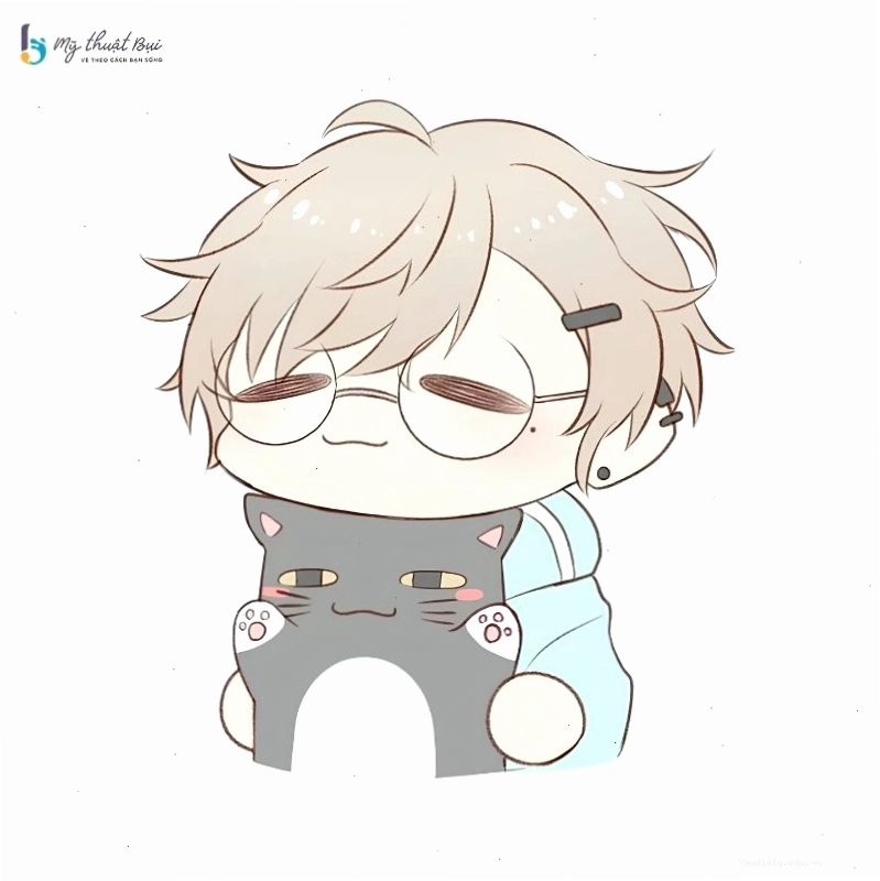 Nhân vật chibi nam với trang phục cá tính