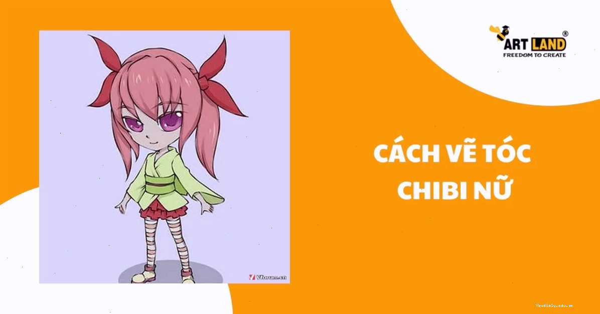 Nhân vật chibi với mái tóc xoăn tự nhiên