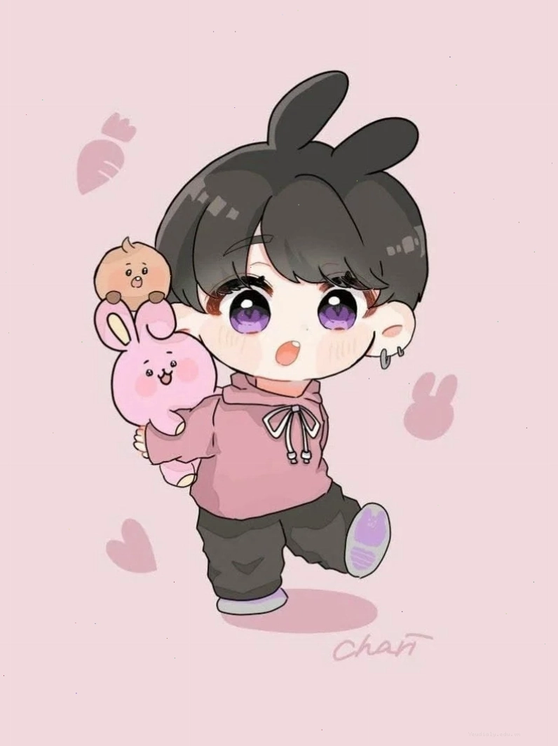 Nhân vật nam chibi với trang phục đơn giản