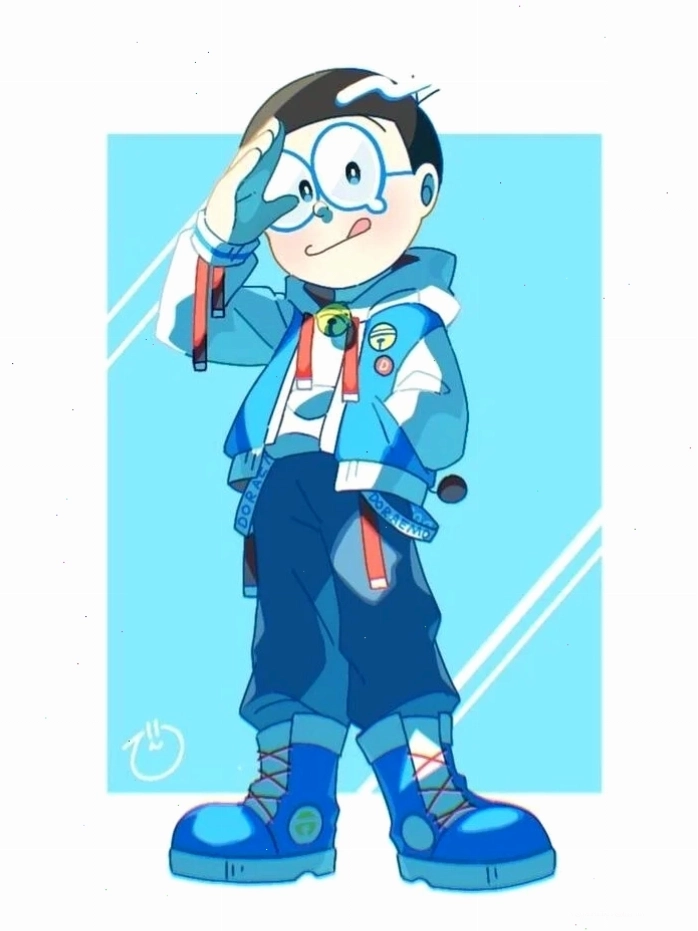 Nobita ngầu chibi với thần thái ấn tượng