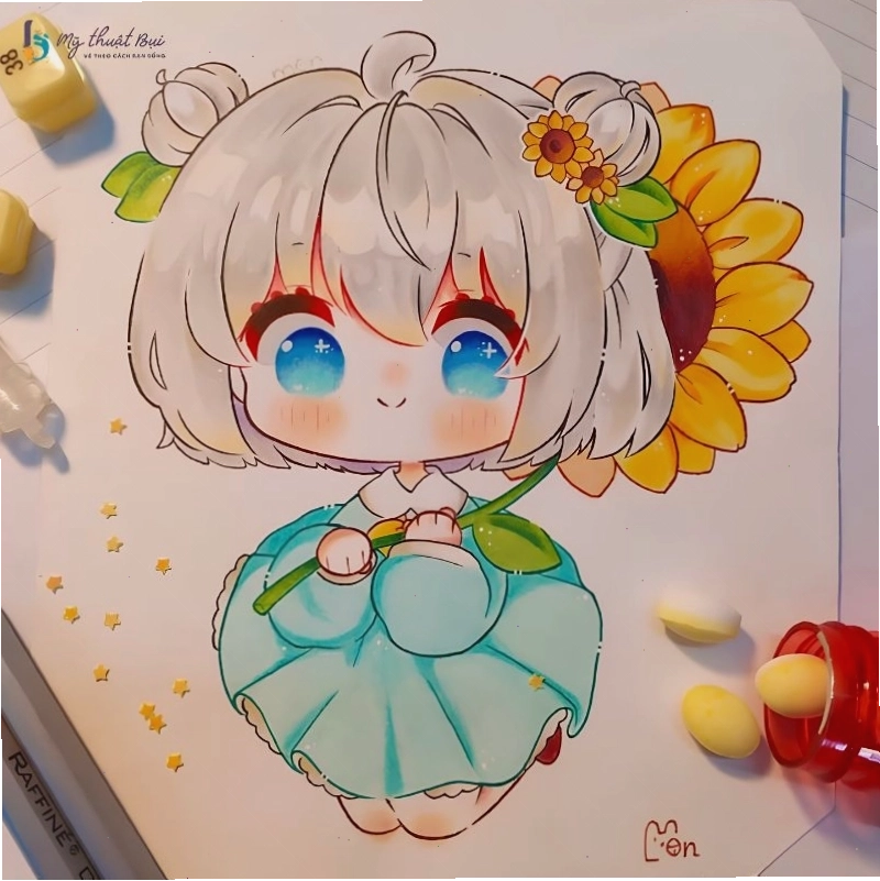Nữ thần chibi dễ thương với đôi cánh thiên thần