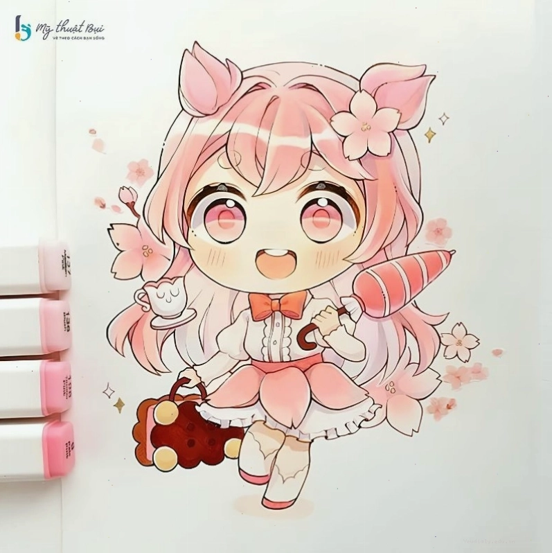 Phác thảo khuôn mặt tròn cho vẽ chibi cute girl