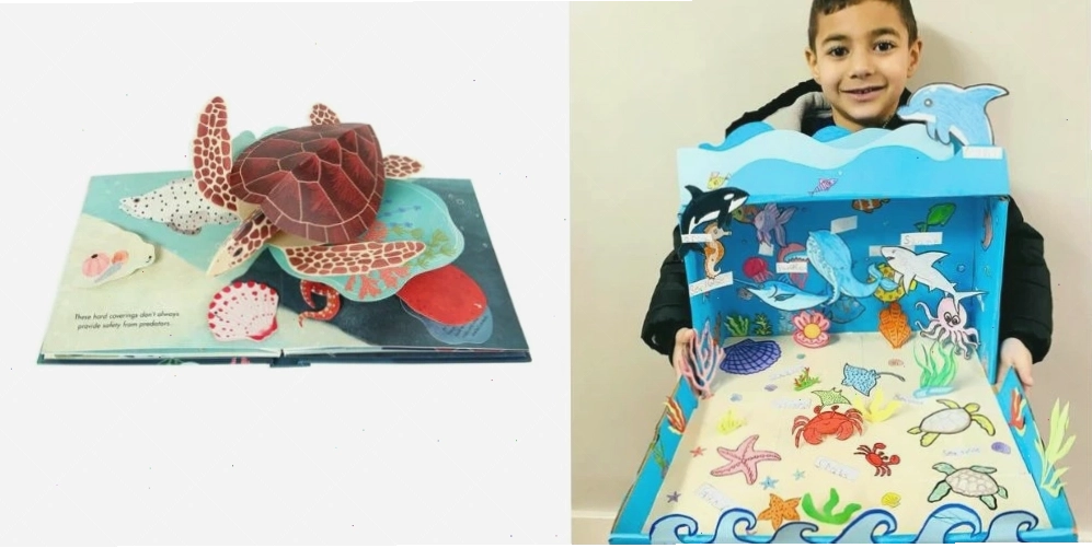 Sản phẩm tranh vẽ đại dương của các bé mầm non