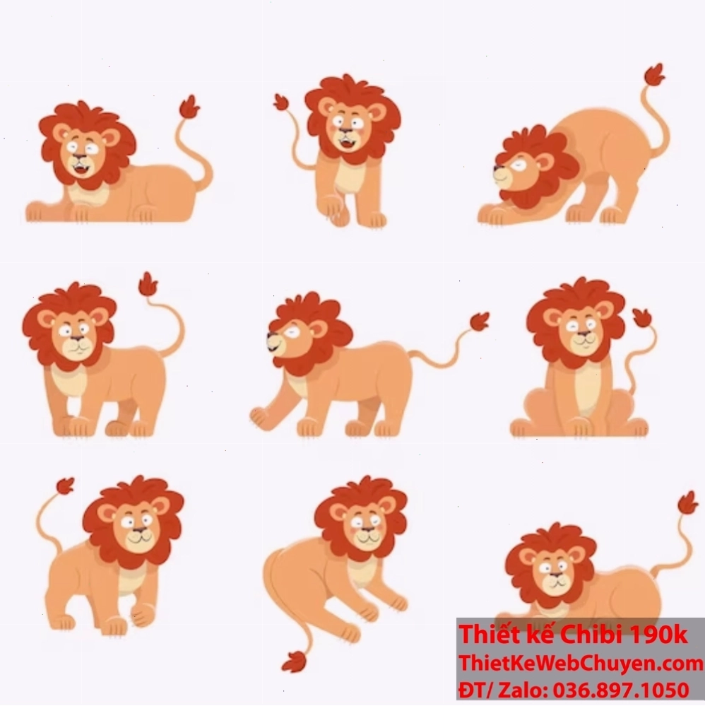 Sư tử Chibi: Nụ cười nhỏ bé nhưng sức mạnh lớn lao!