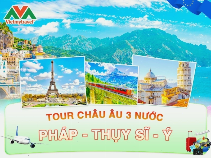 Tháp Eiffel biểu tượng của Paris trong tour Châu Âu 3 nước