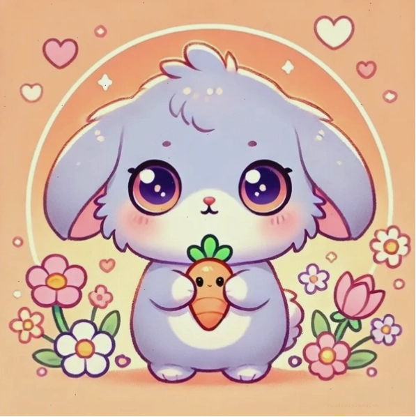 Thỏ chibi cute với phong cách vẽ độc đáo