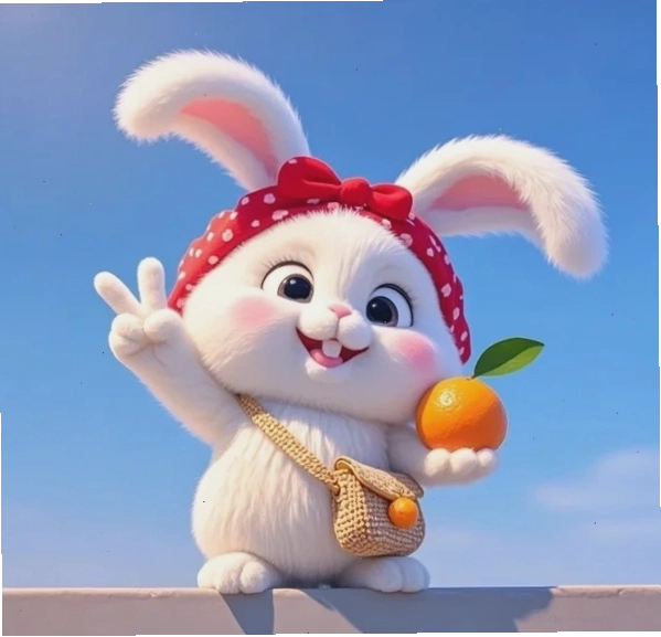 Thỏ con chibi đang lim dim ngủ rất dễ thương