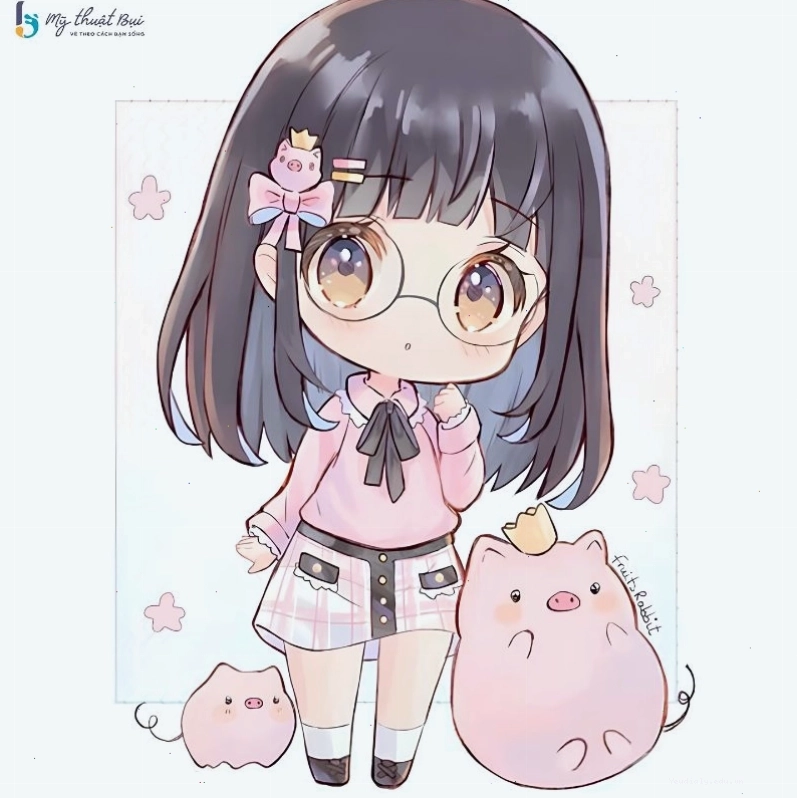 Tô màu tươi sáng cho nhân vật chibi