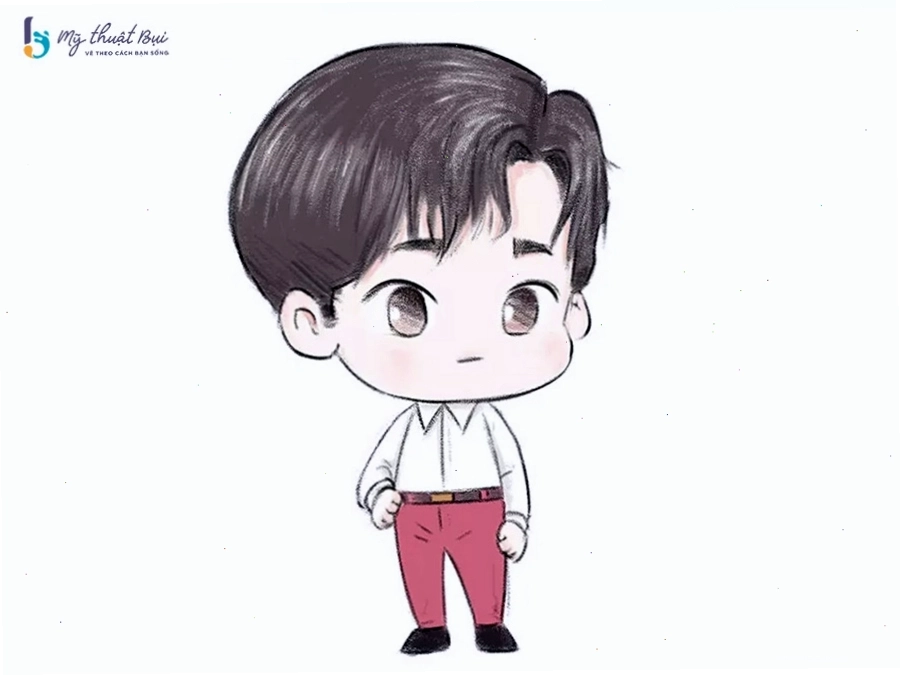 Tô màu và hoàn thiện tranh vẽ chibi nam