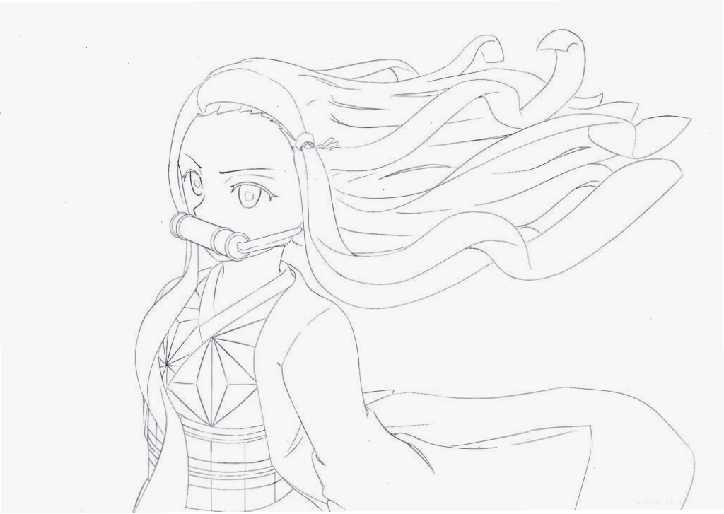 Tranh tô màu Nezuko Chibi