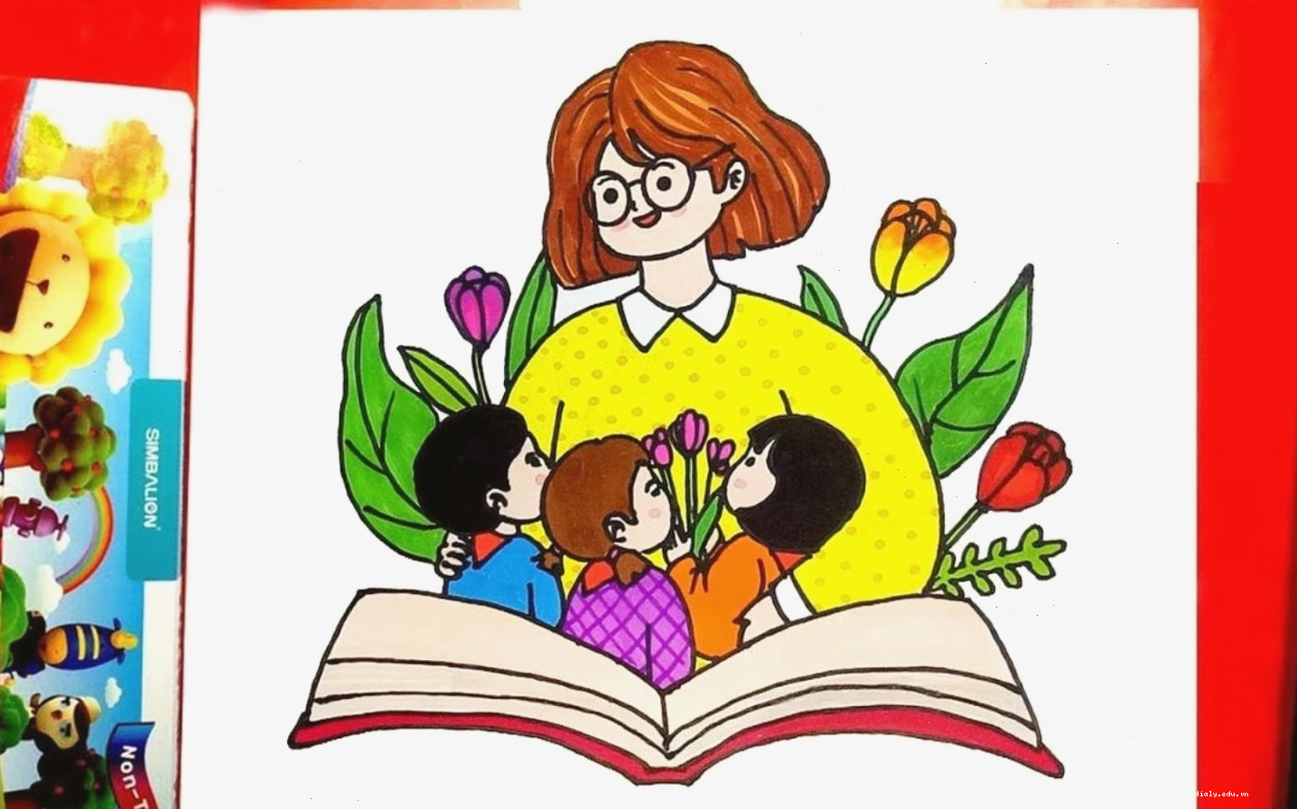 Tranh vẽ 20-11 chibi thầy cô giáo vui vẻ