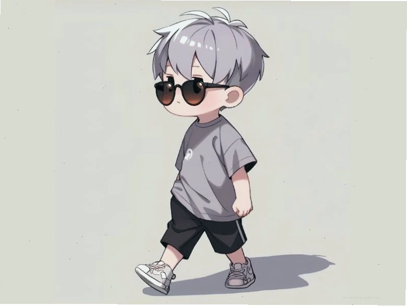 Tranh vẽ chibi nam ngầu với trang phục độc đáo