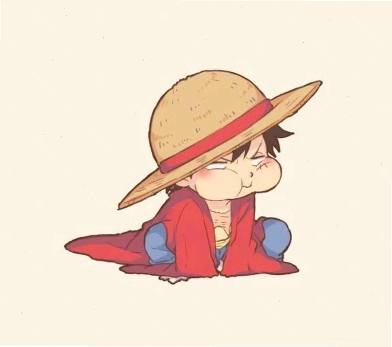 Tranh vẽ Luffy chibi với màu sắc tươi sáng