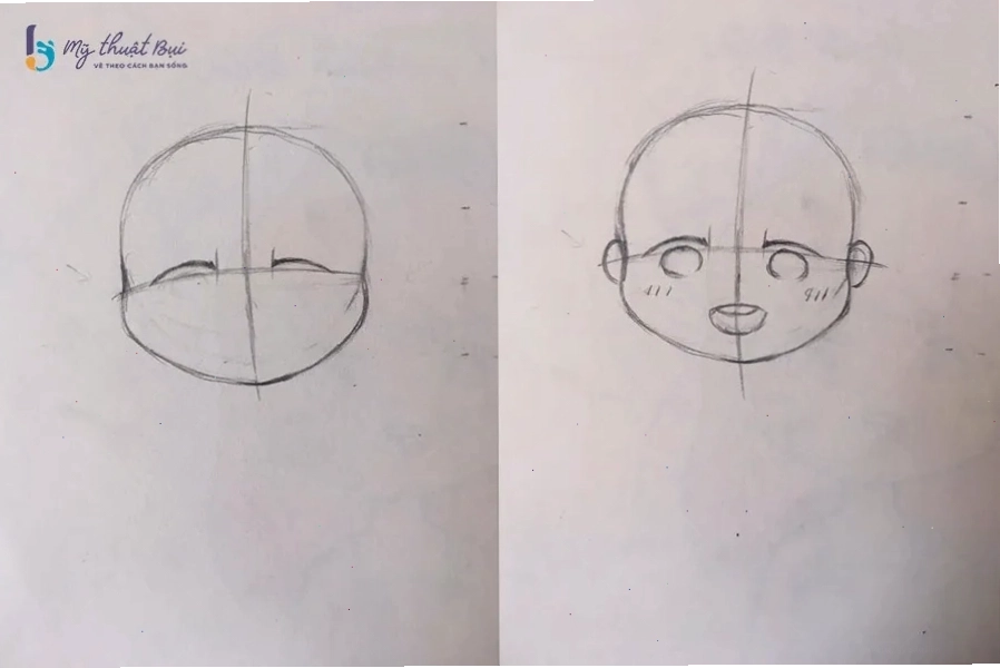 Vẽ mắt to tròn và biểu cảm đáng yêu cho nhân vật Chibi