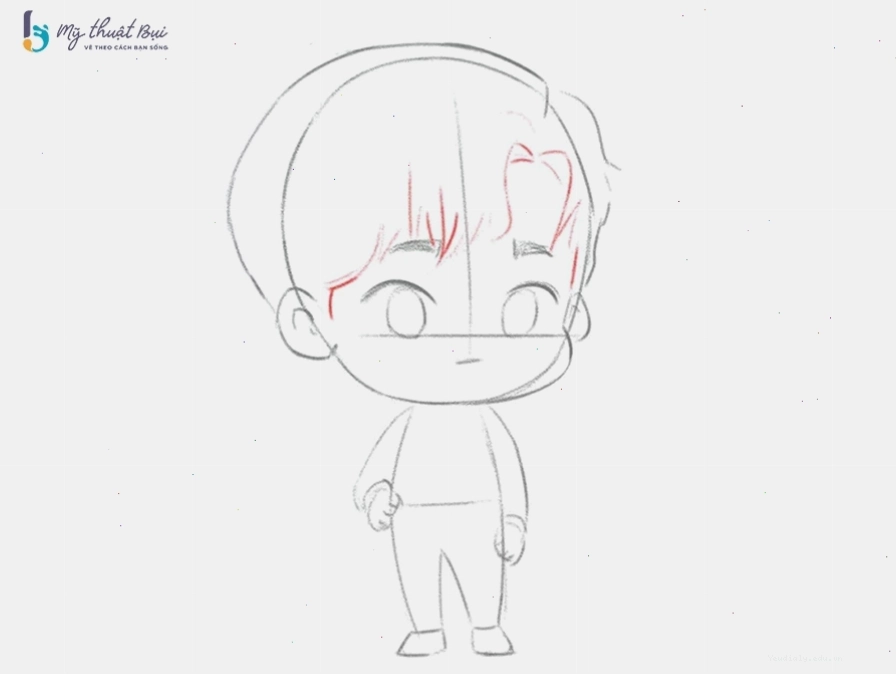 Vẽ tóc nam chibi với nhiều kiểu dáng đa dạng