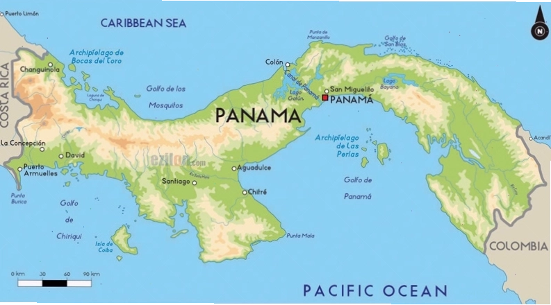 Vị trí kênh đào Panama trên bản đồ chi tiết