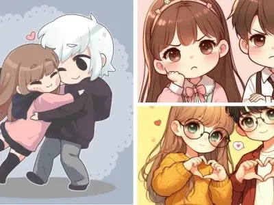 Bộ ảnh chibi đôi dễ thương dành cho các cặp đang yêu nhau