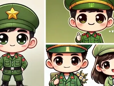 Bộ ảnh chú bộ đội chibi đáng yêu với nét vẽ sinh động