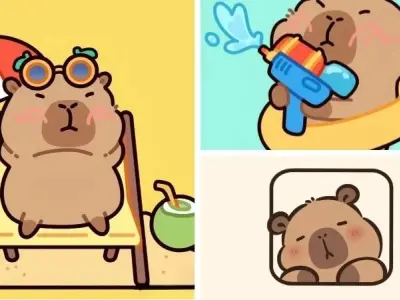 Bộ ảnh cute chibi capybara dễ thương khiến bạn tan chảy