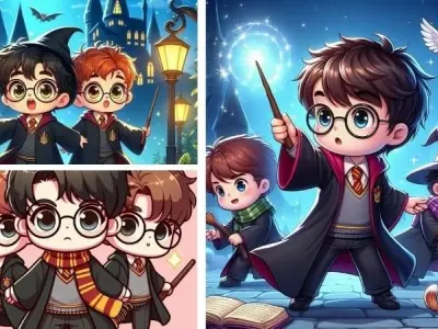 Bộ ảnh harry potter chibi đáng yêu với phong cách độc đáo