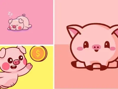Bộ ảnh heo cute chibi siêu dễ thương khiến bạn tan chảy