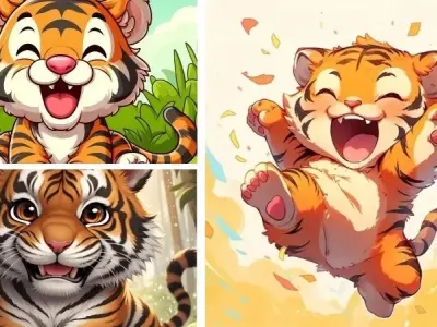 Khám phá bộ ảnh Hổ chibi đáng yêu với nét vẽ dễ thương