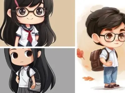 Bộ ảnh học sinh chibi dễ thương gợi nhớ tuổi học trò