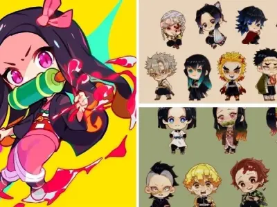 Bộ ảnh thanh gươm diệt quỷ chibi siêu đáng yêu cực chất