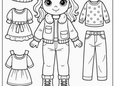 Khám phá thế giới búp bê giấy chibi không màu: Sáng tạo không giới hạn